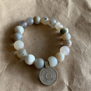 Beaded Gemstone Bracelet with Pakistani Coin 1994